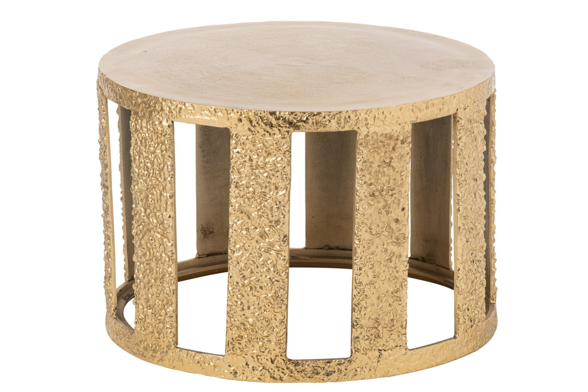 Coffee Table Striped Aluminium Gold