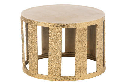 Coffee Table Striped Aluminium Gold