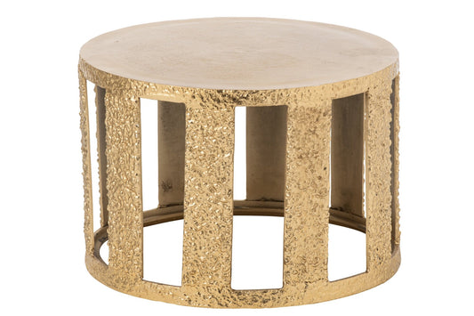 Coffee Table Striped Aluminium Gold