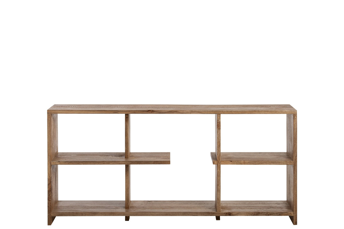Bookcase Mango Wood Natural Small