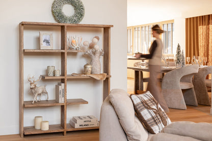 Bookcase Mango Wood Natural Medium