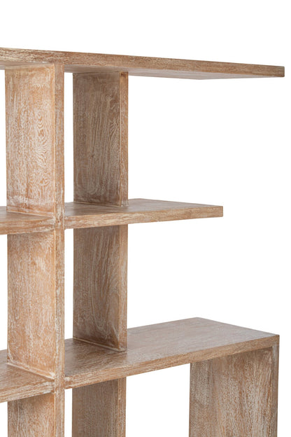 Bookcase Mango Wood Off-White Large