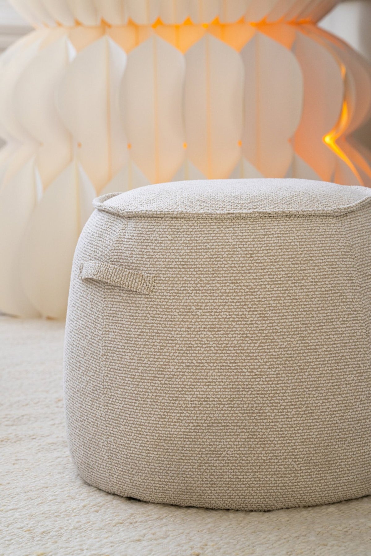 Pouffe Alex Plywood/Fabric Ecru