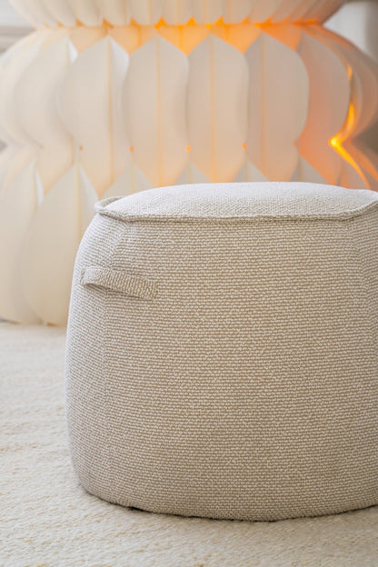 Pouffe Alex Plywood/Fabric Ecru