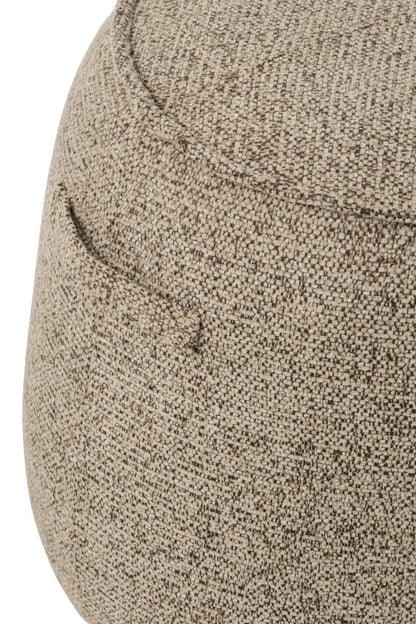 Pouffe Alex Plywood/Fabric Brown/Ecru