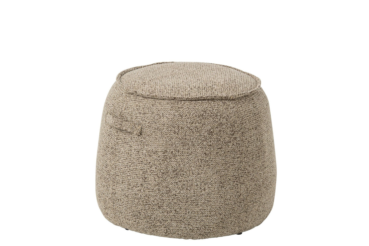 Pouffe Alex Plywood/Fabric Brown/Ecru