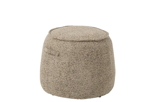Pouffe Alex Plywood/Fabric Brown/Ecru