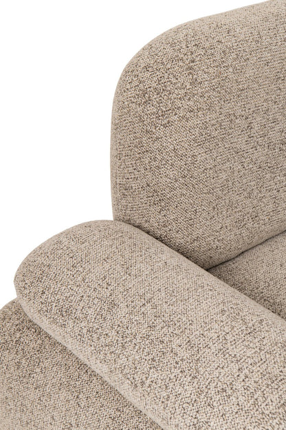 Set Of 5 Modular Sofa Olivia Plywood/Fabric Brown/Ecru