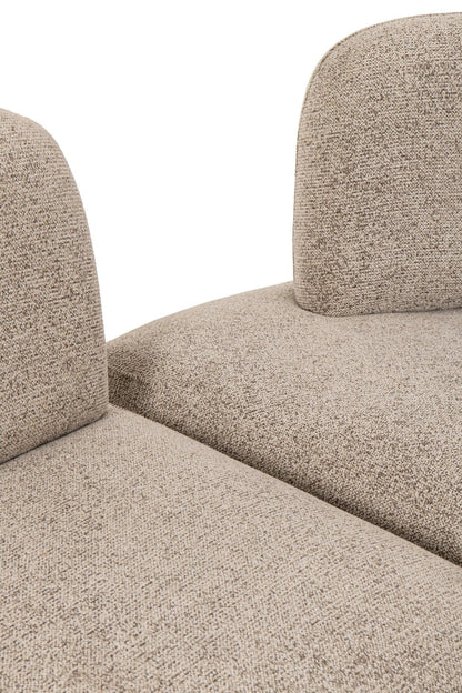 Set Of 5 Modular Sofa Olivia Plywood/Fabric Brown/Ecru