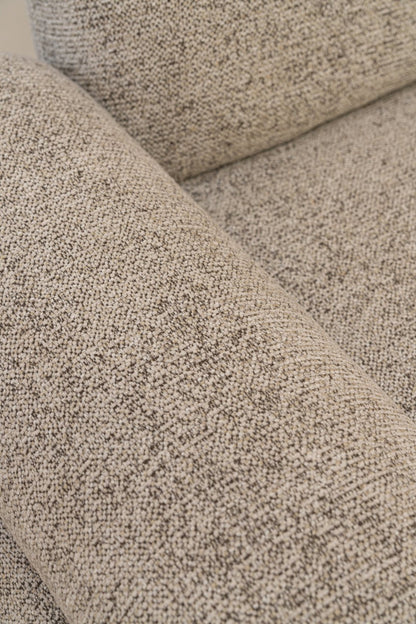 Set Of 5 Modular Sofa Olivia Plywood/Fabric Brown/Ecru