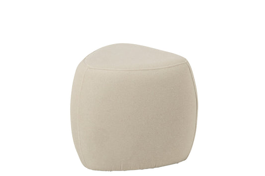 Pouffe Triangle Plywood/Fabric Ecru