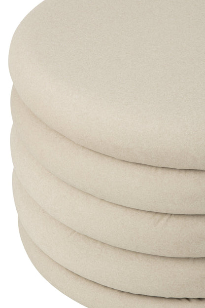 Pouffe Mich Plywood/Fabric Ecru