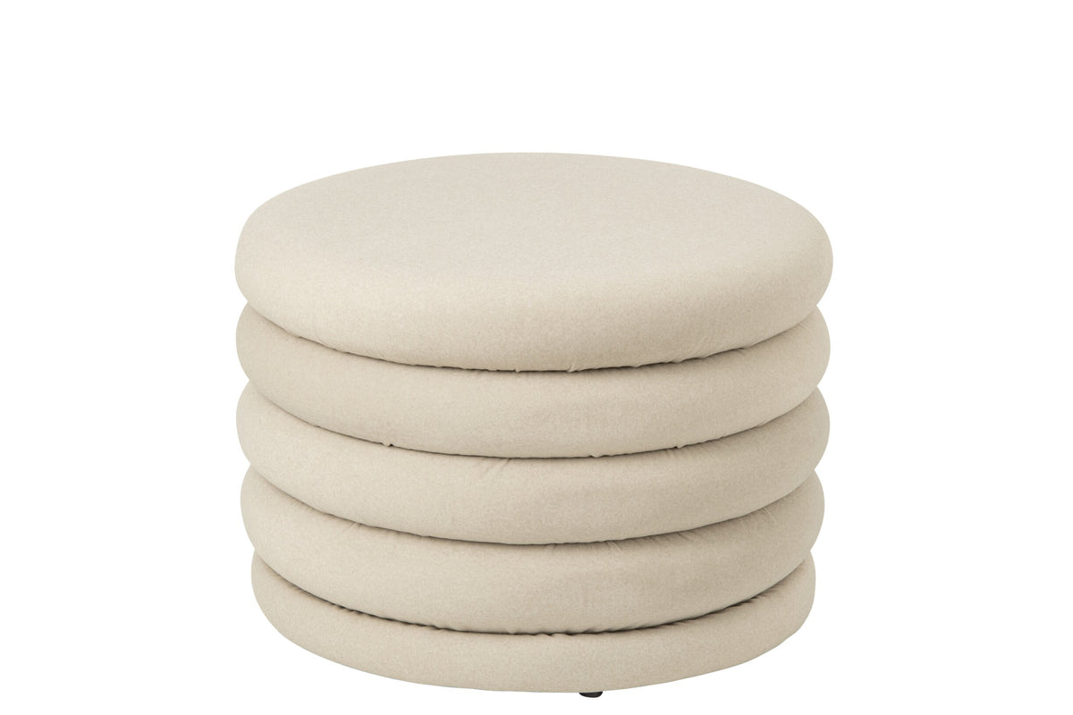 Pouffe Mich Plywood/Fabric Ecru