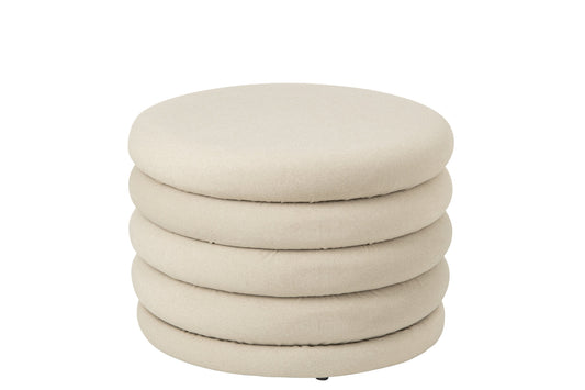 Pouffe Mich Plywood/Fabric Ecru