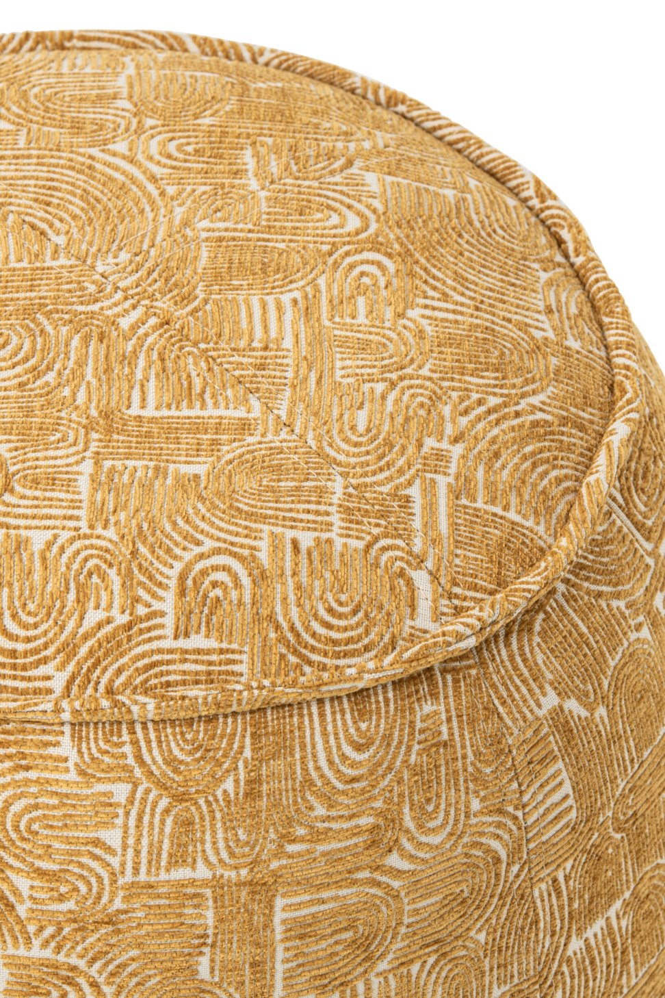 Pouffe Alex Plywood/Fabric Ocher Yellow