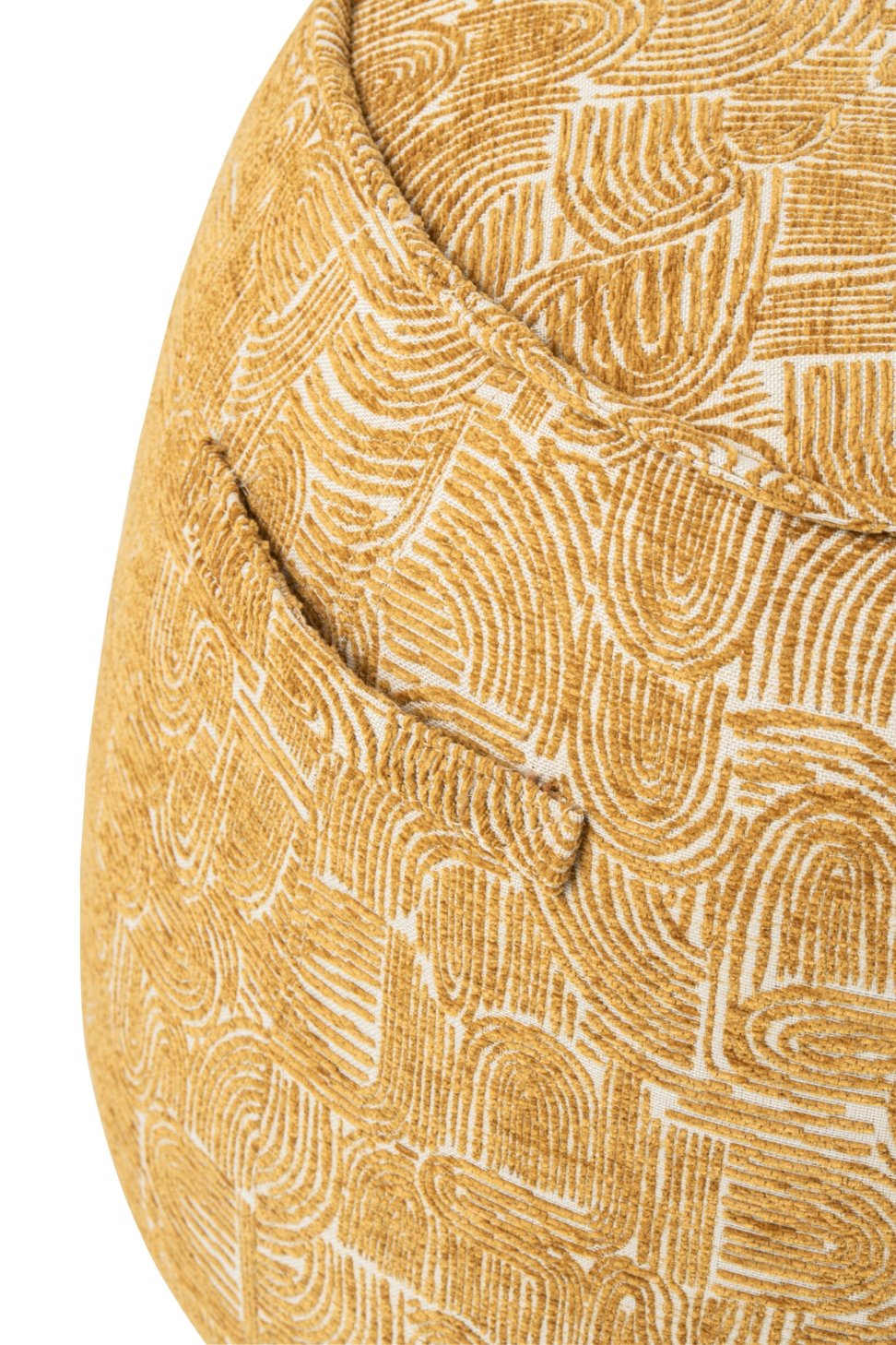 Pouffe Alex Plywood/Fabric Ocher Yellow