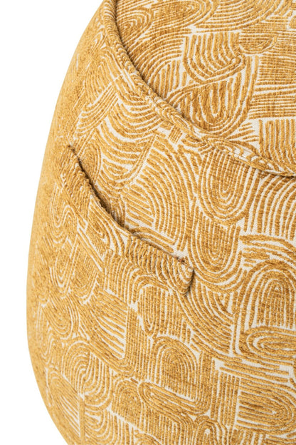 Pouffe Alex Plywood/Fabric Ocher Yellow