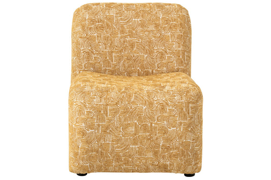Lounge Chair Margo Plywood/Fabric Ocher Yellow