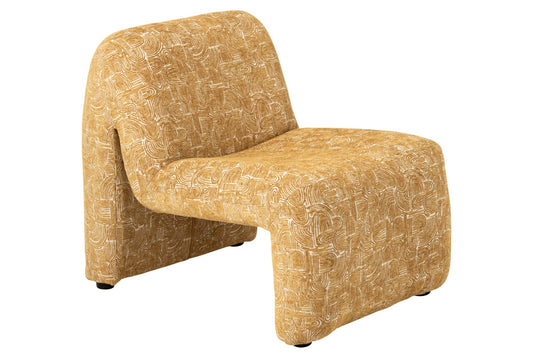 Lounge Chair Margo Plywood/Fabric Ocher Yellow