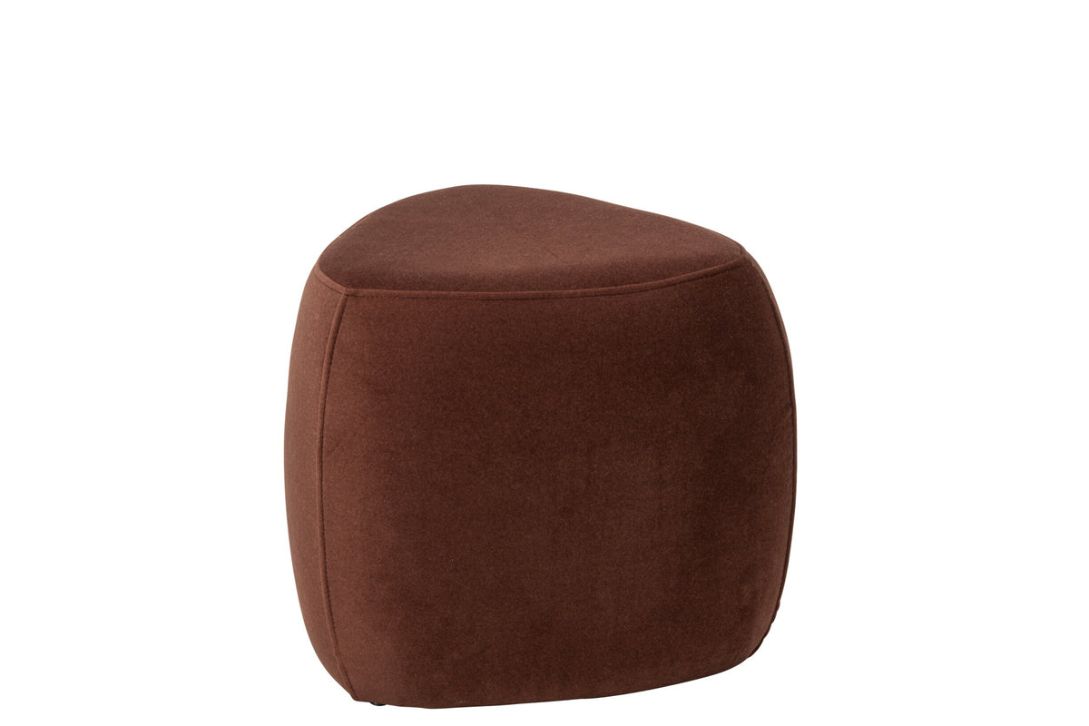 Pouffe Triangle Plywood/Fabric Rust Brown