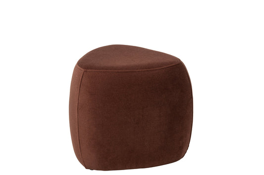 Pouffe Triangle Plywood/Fabric Rust Brown