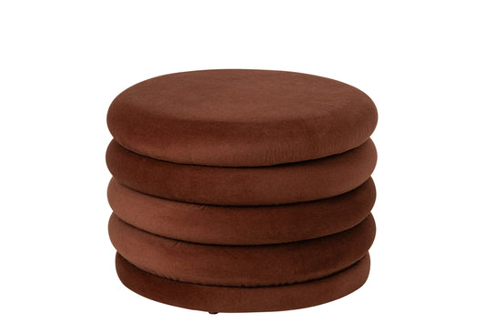 Pouffe Mich Plywood/Fabric Rust Brown