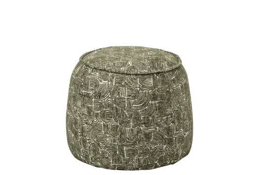 Pouffe Alex Plywood/Fabric Dark Green