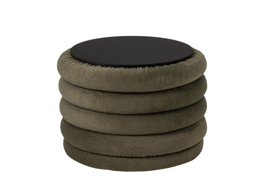 Pouffe Mich Plywood/Fabric Dark Green