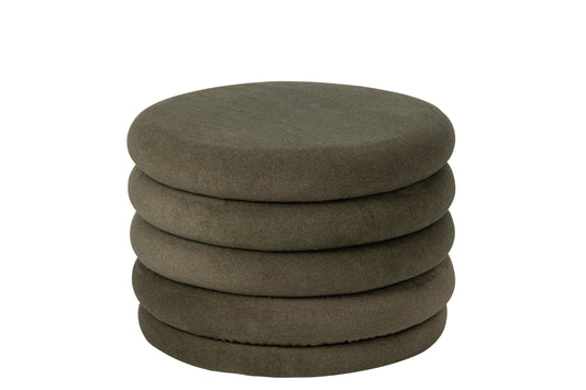 Pouffe Mich Plywood/Fabric Dark Green