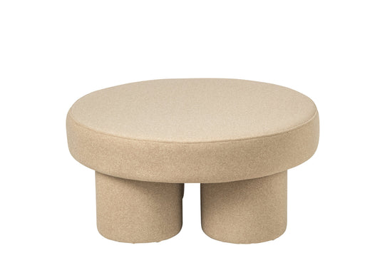 Pouffe Legs Plywood/Fabric Light Beige Large