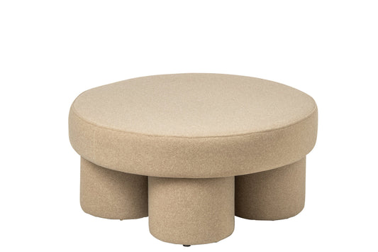 Pouffe Legs Plywood/Fabric Light Beige Large