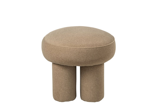 Pouffe Legs Plywood/Fabric Beige Small