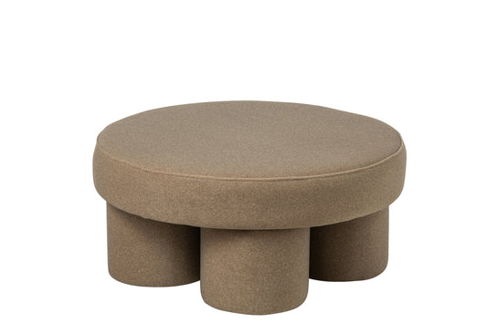 Pouffe Legs Plywood/Fabric Beige Large