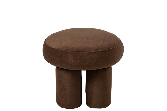 Pouffe Legs Plywood/Fabric Taupe Small
