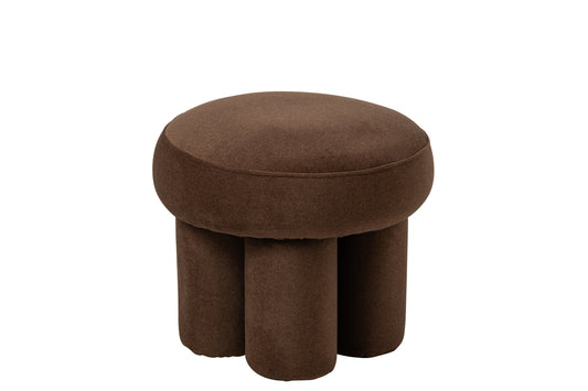 Pouffe Legs Plywood/Fabric Taupe Small