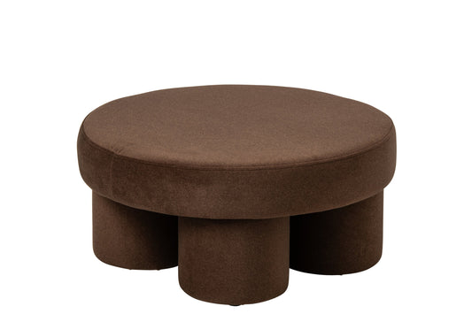 Pouffe Legs Plywood/Fabric Taupe Large