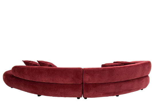 4 Seater Sofa + 4 Cushions Plywood/Fabric Burgundy