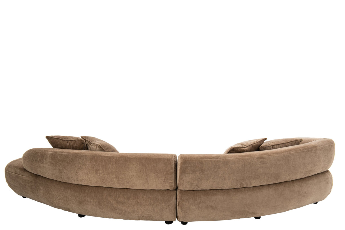 4 Seater Sofa + 4 Cushions Plywood/Fabric Taupe