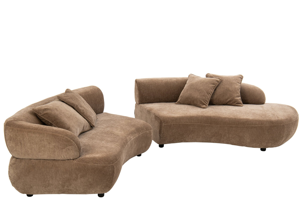 4 Seater Sofa + 4 Cushions Plywood/Fabric Taupe