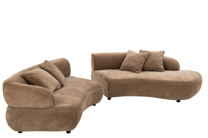 4 Seater Sofa + 4 Cushions Plywood/Fabric Taupe