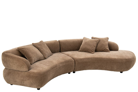 4 Seater Sofa + 4 Cushions Plywood/Fabric Taupe
