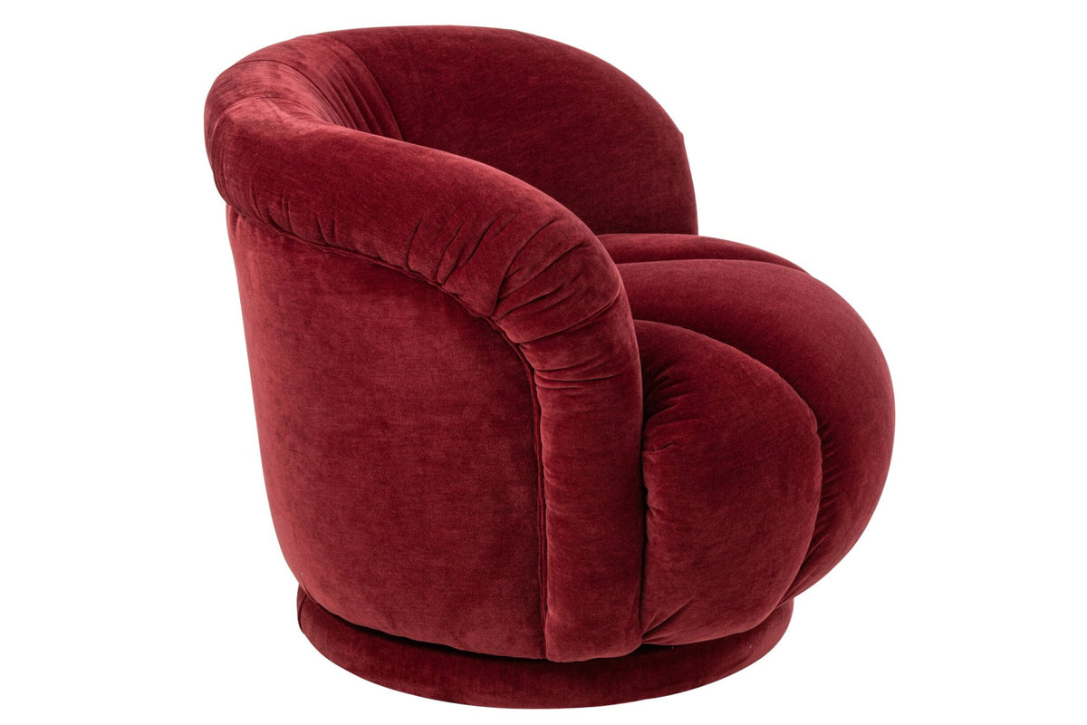 Armchair Swivelling Plywood/Fabric Burgundy