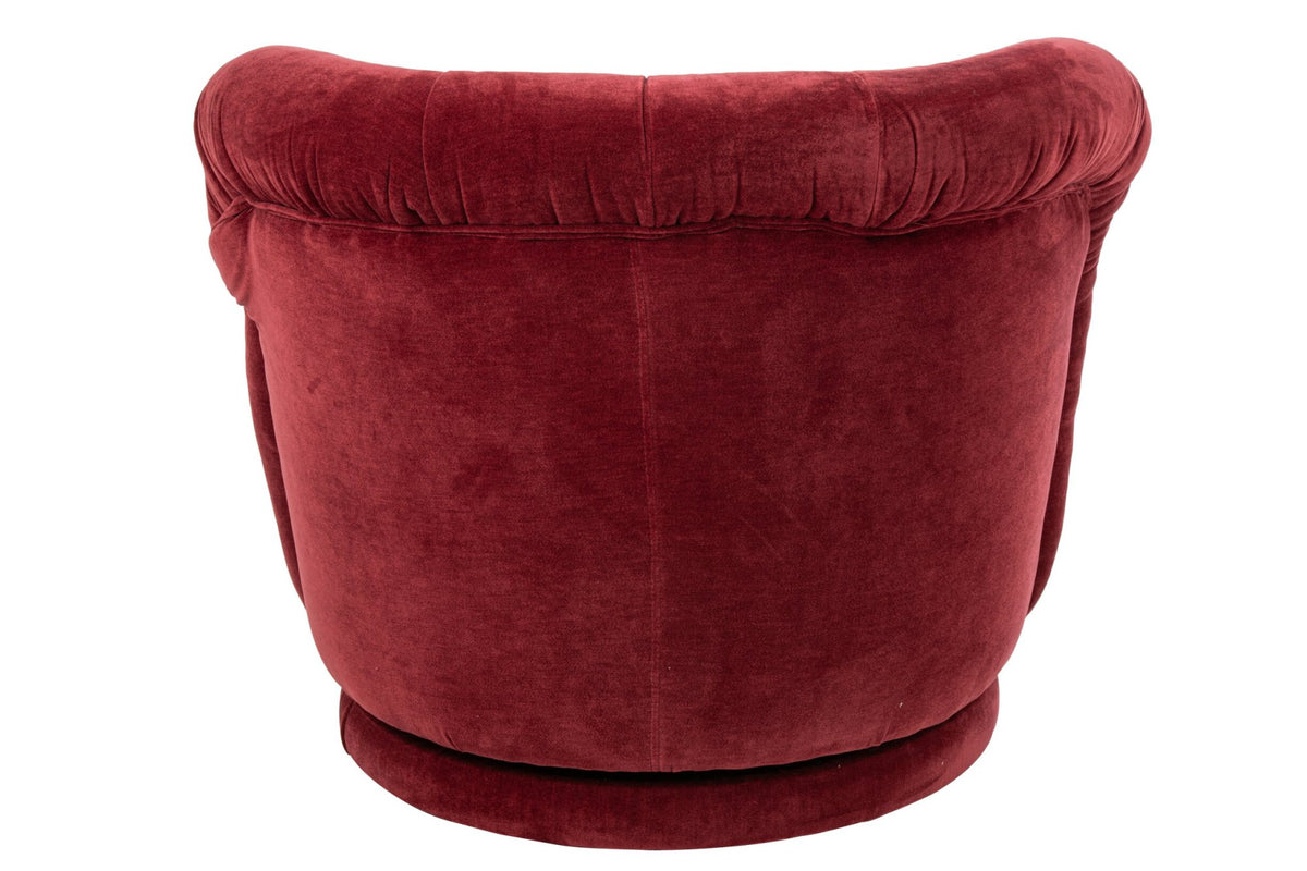 Armchair Swivelling Plywood/Fabric Burgundy