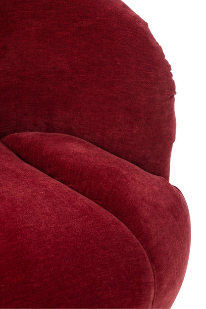 Armchair Swivelling Plywood/Fabric Burgundy