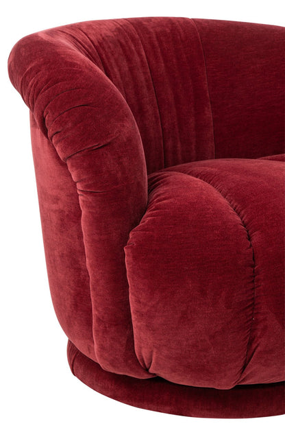 Armchair Swivelling Plywood/Fabric Burgundy