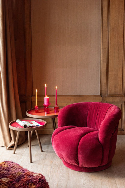 Armchair Swivelling Plywood/Fabric Burgundy