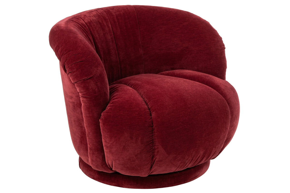 Armchair Swivelling Plywood/Fabric Burgundy
