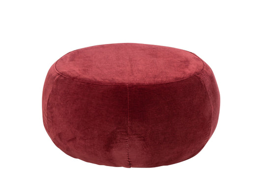 Pouffe Round Plywood/Fabric Burgundy