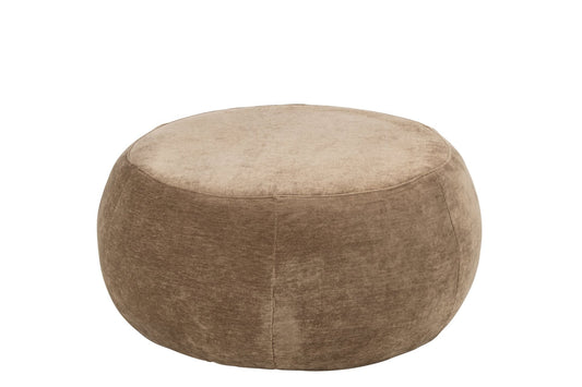 Pouffe Round Plywood/Fabric Taupe