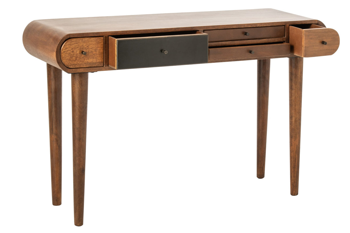 Console Multi Drawers Mango Wood Natural/Black